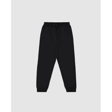 Imagem de Calça Infantil Jogger Em Moletom Sem Flanela - Malwee, Preto, 3