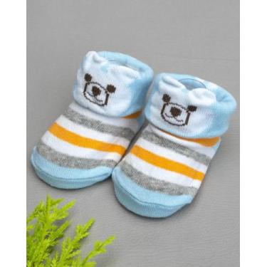Imagem de Meia Baby Bichinhos Azul para Bebê - Pepé Baby