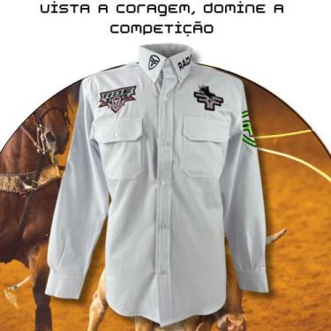 Imagem de Camisa Country Masculina Radade Branca Competição Bordada Cowboy Ref. 