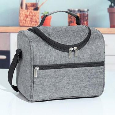 Imagem de Bolsa Termica Marmita Porta Lanche Bebida Viagem Cor:Cinza - oem, Cinz