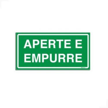 Imagem de Placa De Sinalização Fotoluminescente Saída Aperte e Empurre - PLATINA