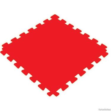 Imagem de Tatame Tapete EVA 100x100x1cm 10mm Vermelho 1x1m Linha PREMIUM com Bor