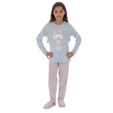 Imagem de Pijama Belíssima Algodão Infantil Menina Victory, 04, Azul