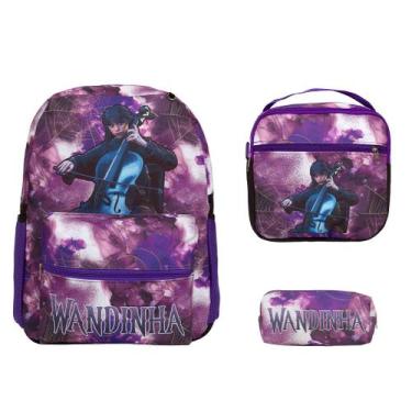 Imagem de Kit Mochila Infantil Wandinha Costas Pre Escola Fundamental - Toys 2U