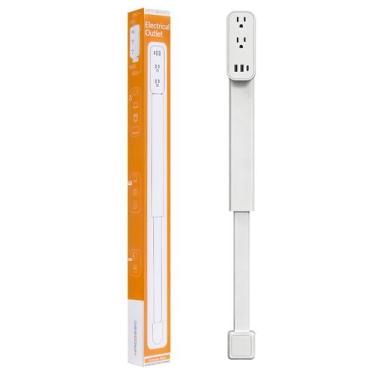 Imagem de Extensor de Tomada haodsso 44-74cm USB-A USB-C 2 AC