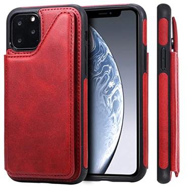 Imagem de Capa de couro de luxo para iPhone 12 Mini 11 Pro XS MAX X XR 8 7 6s 6 Plus Carteira suporte para cartão suporte para bolsas de telefone capa, vermelho XiaoNiuWen, para iPhone X XS
