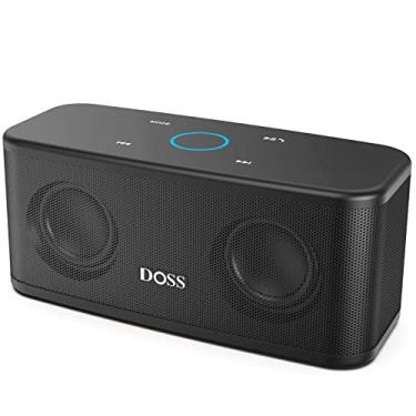 Imagem de DOSS Alto-falante Bluetooth, SoundBox Plus portátil com som HD de 16 W e graves profundos, controle de toque, emparelhamento estéreo sem fio, 20 horas de reprodução, alto-falante sem fio para casa, ao ar livre, viagens – Preto