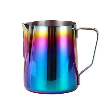 Imagem de Jarro de espuma de leite para latte Art Rainbow Color Coffee Canecas de café de aço inoxidável espumador de leite para expresso, 350/600/900 ml, 900 ml