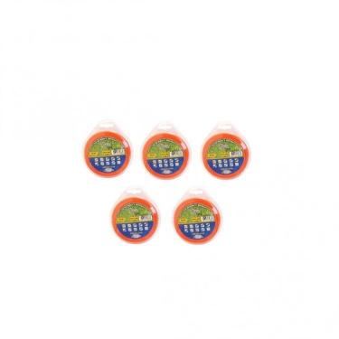 Imagem de Kit 5 Blister Fio de Nylon 12 Metros 3,00 mm Quadrado para Roçadeira Spin Line Vulcan Trent Laranja