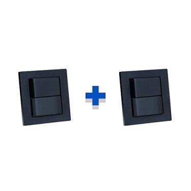 Imagem de Kit Espelhos de Tomadas Duplo Reto com 2 Interruptores COR:PRETO