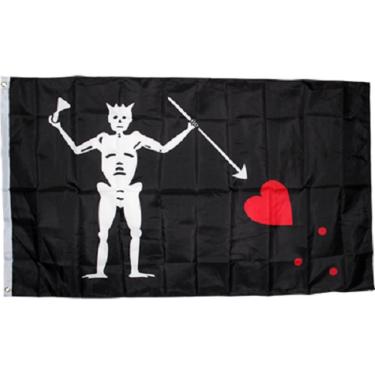 Imagem de AES 3x5 Bandeira de nylon tricotado de barba negra pirata áspera Tex 3'x5' faixa para casa 100d costura dupla resistente ao desbotamento qualidade premium