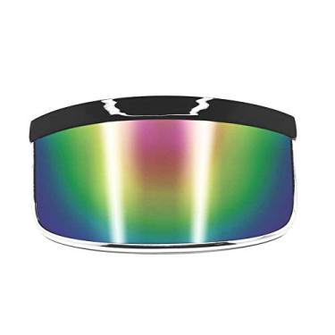 Imagem de GloFX Diffraction Glasses Visor - Rainbow Mirror Effect - Oversized Futuristic Shield Sunglasses - Perfect for Raves, Music Festivals, Performance Art, Fashion