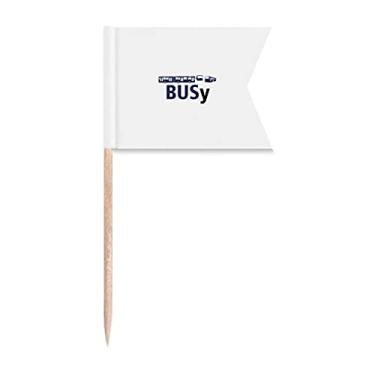 Imagem de Marcadores de palito de dente de ônibus Operação de transporte público ocupado marcação para bolo de festa prato de queijo