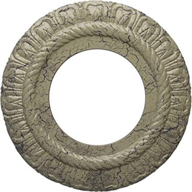 Imagem de Ekena Millwork CM09CLCSC Medalhão de teto Claremont de 22,9 cm x 4-1/5.1 cm x 1/5.1 cm, Crackle de pedra do castelo