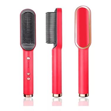 Imagem de Escova Secadora Profissional Seca Alisa E Modela Cabelo Comb, penteadeira de cerâmica quente, aquecimento rápido 20 anos e 5 configurações de temperatura e anti-escaldadura (Verde)