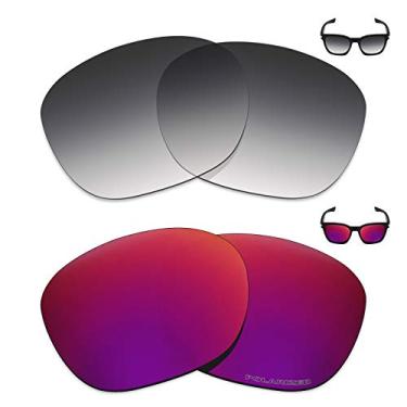 Imagem de Mryok+ 2 pares de lentes polarizadas de substituição para óculos de sol Oakley Garage Rock – Cinza dégradé tingido/Midnight Sun