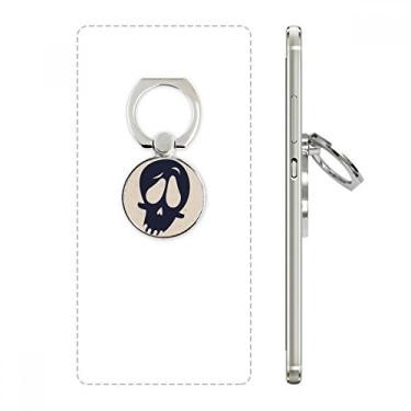 Imagem de Suporte de anel de celular com caveira torcida para Halloween