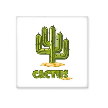 Imagem de Suculentas de cacto, azulejo de cerâmica verde em vaso brilhante decalque de pedra adorna de tijolos esmaltados