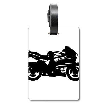 Imagem de Motocicleta Mecânica Ilustração Preta Bolsa Etiqueta Cartão de Bagagem Scutcheon Etiqueta