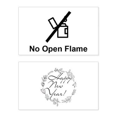 Imagem de No Open Flame Black Symbol Pattern New Year Festival Greeting Card Bless Message Gift