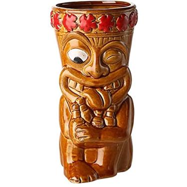 Imagem de JWCN Caneca criativa havaiana de cerâmica para coquetel, copo de caveira, caneca personalizada para bar, KTV, festa, grinalda de menina