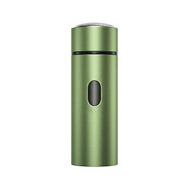 Imagem de Barbeador elétrico portátil para homens, molhado e seco, barbeador elétrico sem fio, mini USB recarregável, barbeador rotativo, barbeador elétrico (verde)
