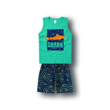 Imagem de Conjunto Infantil Regata Shark Azul - Marisol Play