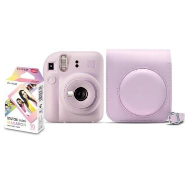 Imagem de Kit Câmera Instax Mini 12 com pack 10 fotos Macaron e Bolsa Lilás Candy
