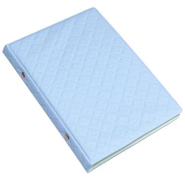 Imagem de Album De Fotos 15X21/40 Azul Bebê Em Manta Linda Tipo Tecido