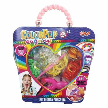 Imagem de Kit Bijuterias Infantil - ColorPop Pulseiras - Estojo Coração - Toyng