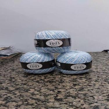 Imagem de Barbante Tipo Barroco Azul e Branco Degrade B&B 200Gr/200mts BeB