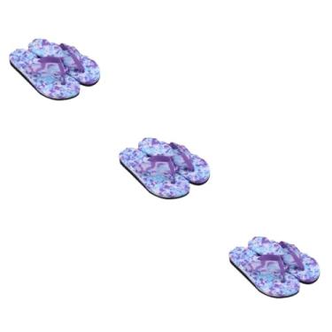 Imagem de PRETYZOOM 3 Pecas fracassos femininos chinelo masculino para mulheres chinelos femininos chinelo slide chinelos de casa feminina chinelos de camuflagem sandálias de camuflagem camuflar roxo