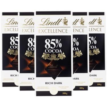 Imagem de Kit c/ 5un Chocolate Suiço LINDT Excellence 85% Dark 100g