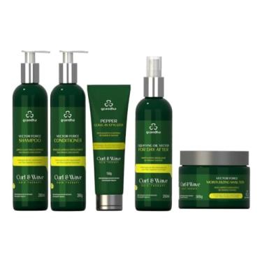Imagem de Kit Grandha Vector Force Curl Wave para Cabelos Cacheados, Crespos e Ondulados (Kit Completo Curl Wave)