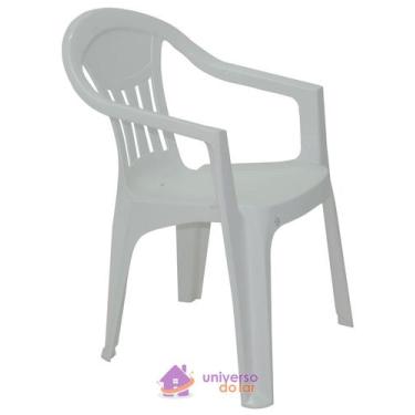Imagem de Cadeira Tramontina Ilhabela Basic Com Braços Em Polipropileno Branco