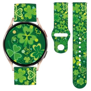 Imagem de Pulseira de relógio Irish St. Patrick's Day compatível com Samsung Galaxy Watch 40 mm, 41 mm, 42 mm, 44 mm, 45 mm, pulseira inteligente de substituição com padrão de 20 mm para Galaxy Wacth 5 / Wacth 4 / Wacth 4 Classic / Wacth 3 / Wacth Active 2 (Tamanho: M / L)