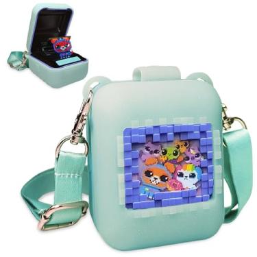 Imagem de Capa de silicone para Bitzee Interactive Toy Digital Pet Case, capa protetora para animais de estimação eletrônicos virtuais Bitzee, acessórios de cordão (verde)