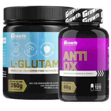 Imagem de Glutamina Pura 250G + Anti-Ox Antioxidante 120 Caps Growth