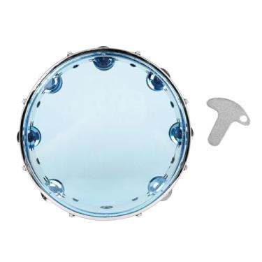 Imagem de UGPLM Pandeiro pandeiro 10 polegadas, aço inoxidável, cabeça de samba, instrumento musical para concerto de dança, sala de aula infantil, Azul