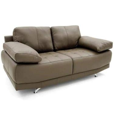 Imagem de Sofá Herval 2 Lugares Lenox, Couro Marrom