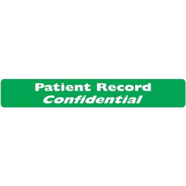 Imagem de Doctor Stuff - File Folder Chart Labels, MAP252, Confidential Patient Record, HIPAA Medical Stickers, Green/White, 6-1/2" x 1", 100 per Box