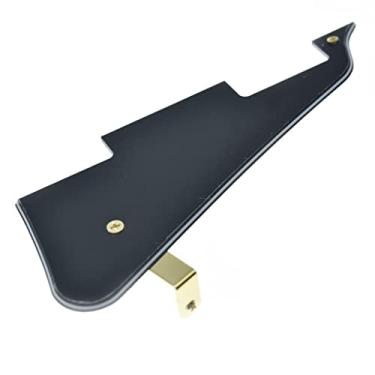 Imagem de KAISH Pickguard preto de 3 camadas LP para guitarra com suporte de aço inoxidável dourado e parafusos de montagem de aço para Gibson Les Paul dos EUA
