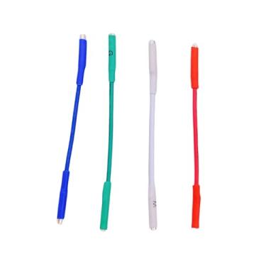 Imagem de KOOKFJLLZ Cartucho de toca-discos para fios de chumbo Headshell, conectores banhados a prata, fios de cartucho Phono