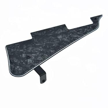 Imagem de KAISH Escudo de guitarra Black Pearl LP com suporte de aço inoxidável preto e parafusos de montagem em aço para Gibson Les Paul