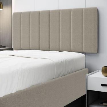 Imagem de Painel Nashira 140 Bouclê Aradecor, Bege, CASAL PADRãO