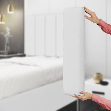 Imagem de Painel Modulado Nashira 140 Couro Aradecor, Branco, CASAL PADRãO