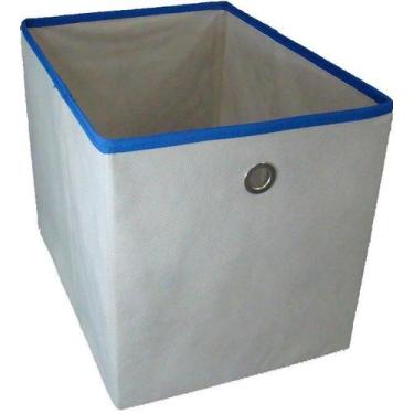 Imagem de Caixa organizadora de Tecido OrganiBox   c/ Ilhós de 28x31x38cm, AZUL