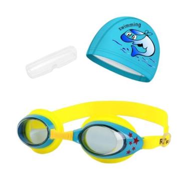 Imagem de Kit Natação Infantil com Óculos Estojo e Touca Coleção Estrelas - Hero