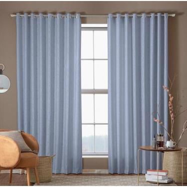 Imagem de Cortina Em Tecido Jacquard Sala E Quarto 3,20M X 2,50M Cinza - Thais  