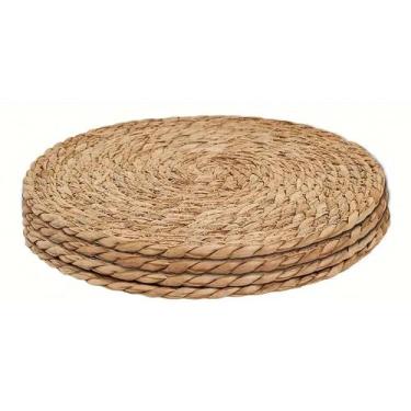Imagem de Kit 4 Jogo Americano Sousplat Fibra Natural Redondo 36cm - Gira Comerc